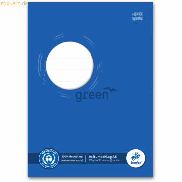 10 x Staufen Heftumschlag Green Karton 150g/qm A5 blau