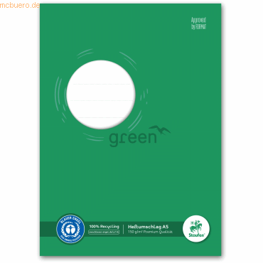 10 x Staufen Heftumschlag Green Karton 150g/qm A5 grün