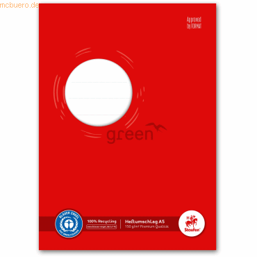 10 x Staufen Heftumschlag Green Karton 150g/qm A5 rot