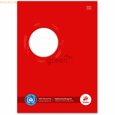 10 x Staufen Heftumschlag Green Karton 150g/qm A4 rot