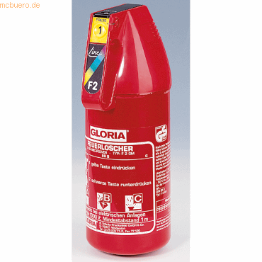 4006325654511 - Handfeuerlöscher F 2 G 18630000 Brandklasse 13 A 89 B 4006325654511 Gloria 4006325654511 - Handfeuerlöscher F 2 G 18630000 Brandklasse 13 A 89 B 4006325654511 Gloria