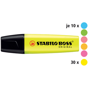 4006381181198 - Textmarker STABILO BOSS ORIGINAL Warenpaket 70 80-1 Display 6-farbig sortiert 2-5mm Keilspitze 4006381181198 80 Stück 4006381181198 - Textmarker STABILO BOSS ORIGINAL Warenpaket 70 80-1 Display 6-farbig sortiert 2-5mm Keilspitze 4006381181198 80 Stück