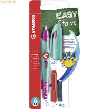 4006381532822 - 5 x Schulfüller Easybirdy M Rechtshand türkis neonpink
