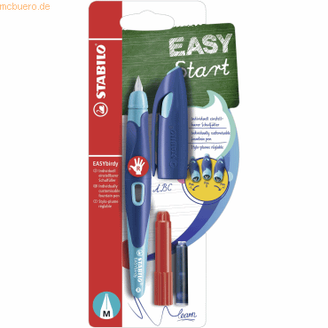 4006381532884 - 5 x Schulfüller Easybirdy M Rechtshand mitternachtblau azur