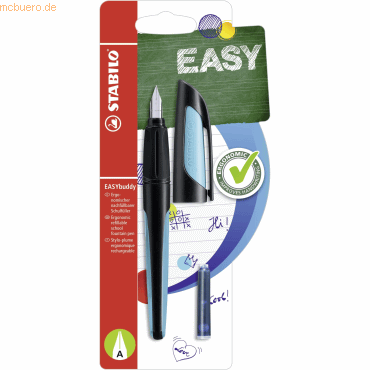4006381539265 - 3 x Schulfüller Easybuddy Feder A schwarz hellblau 4006381539265 - 3 x Schulfüller Easybuddy Feder A schwarz hellblau
