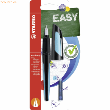 4006381539326 - 3 x Schulfüller Easybuddy Feder L schwarz himmelblau 4006381539326 - 3 x Schulfüller Easybuddy Feder L schwarz himmelblau
