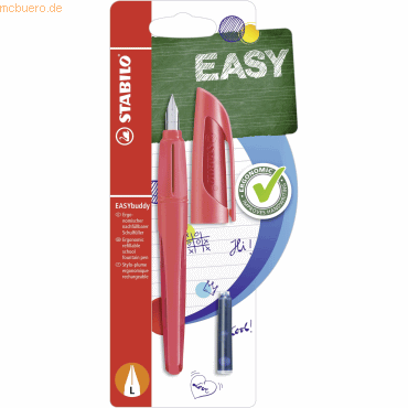 4006381539340 - 3 x Schulfüller Easybuddy Feder L koralle rot 4006381539340 - 3 x Schulfüller Easybuddy Feder L koralle rot