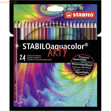 6 x Stabilo Aquarell-Buntstift Stabiloaquacolor Kartonetui Arty VE=24