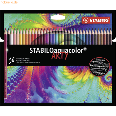 6 x Stabilo Aquarell-Buntstift Stabiloaquacolor Kartonetui Arty VE=36
