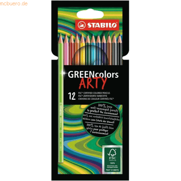6 x Stabilo Buntstift Greencolors Arty Etui VE=12 Farben