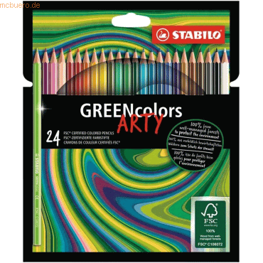 6 x Stabilo Buntstift Greencolors Arty Etui VE=24 Farben