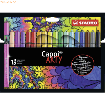 4006381547376 - 6 x Filzstift mit Kappenring Cappi Arty Etui VE=18 Farben