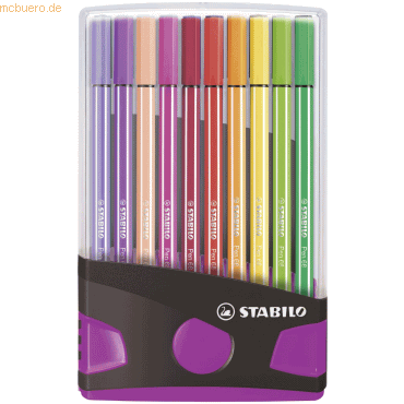 5 x Stabilo Premium-Filzstift Pen 68 ColorParade anthrazit/pink VE=20