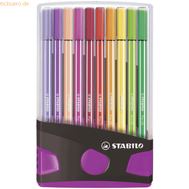 4006381551236 - STABILO Premium-Filzstifte Pen 68 20 Farben im Color Parade Tischset pink