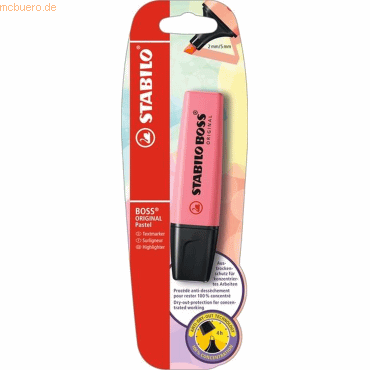 4006381558068 - 10 x Textmarker Boss Original Pastel Kirschblütenrosa Blister 4006381558068 - 10 x Textmarker Boss Original Pastel Kirschblütenrosa Blister