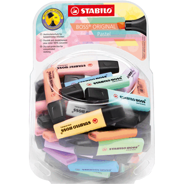4006381577083 - Textmarker BOSS Pastel Display Bonbonglas 60 Stück 14 Farben