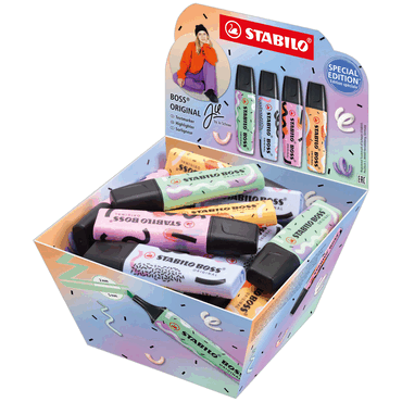 4006381597203 - Textmarker BOSS ORIGINAL Körbchen Bonbonkorb 30 Stück 4 Farben