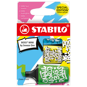 4006381597234 - 10 x Textmarker BOSS MINI by Snooze One Etui 3 ST grün gelb bl 4006381597234 - 10 x Textmarker BOSS MINI by Snooze One Etui 3 ST grün gelb bl