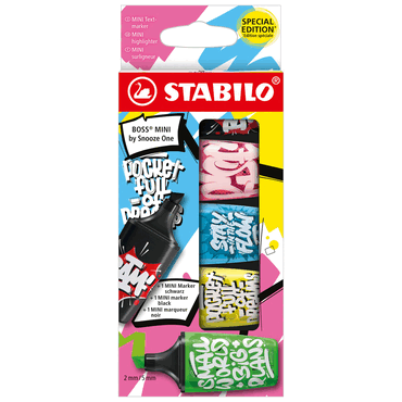 4006381597265 - 10 x Textmarker BOSS MINI by Snooze One Pack 5 Stück 5 Farben