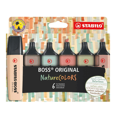 4006381603140 - Textmarker STABILO® BOSS Original NatureCOLORS Keilspitze lichtbeständig schnell trocknend farbsortiert 6 Stück 4006381603140 - Textmarker STABILO® BOSS Original NatureCOLORS Keilspitze lichtbeständig schnell trocknend farbsortiert 6 Stück