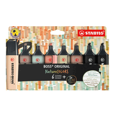 4006381603157 - Textmarker STABILO® BOSS Original NatureCOLORS Keilspitze lichtbeständig schnell trocknend farbsortiert 8 Stück 4006381603157 - Textmarker STABILO® BOSS Original NatureCOLORS Keilspitze lichtbeständig schnell trocknend farbsortiert 8 Stück