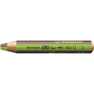 4006381603706 - 5 x Aquarellfarbstift woody 3 in 1 duo hellgrün braun 4006381603706 - 5 x Aquarellfarbstift woody 3 in 1 duo hellgrün braun
