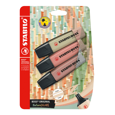 4006381603928 - 10 x Textmarker BOSS ORIGINAL NatureCOL Blister 3 Stück 3 Far 4006381603928 - 10 x Textmarker BOSS ORIGINAL NatureCOL Blister 3 Stück 3 Far