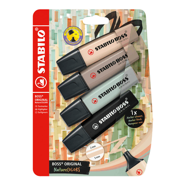 4006381603942 - 10 x Textmarker BOSS ORIGINAL NatureCOL Blister 4 Stück 4 Far