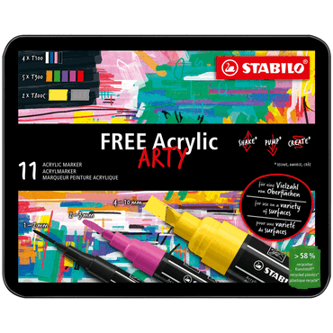 4006381615198 - Acrymarker FREE Acrylic Box 11 Stück 3 Spitzen Starter Kit 4006381615198 - Acrymarker FREE Acrylic Box 11 Stück 3 Spitzen Starter Kit