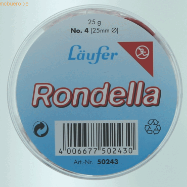 4006677502430 - Gummiringe RONDELLA in Dose rot 25 mm 25 g