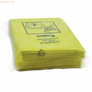 4006737609505 - Reinigungstuch feucht mit Piktogramm Bad 35 x 40 cm gelb 10 Stück