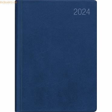 Zettler Taschenkalender blau 650 2024 8,3x10,7cm 1 Woche/1 Seite