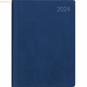 4006928023905 - Taschenkalender blau 2024 - Büro-Kalender 83x107 - 1W 1S - flexibler Kunststoffeinband - 650-1015-1