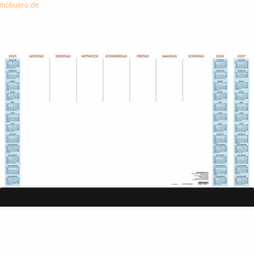 4006928024575 - Schreibunterlage 108 595x37 1 Woche  1 Blatt mit Schutzleiste