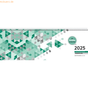 4006928024612 - Schreibtischquerkalender 126-0013 Giganta XXL 1 Woche   2 Seiten 422x148cm 2025 4006928024612 Zettler