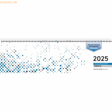 Zettler Tischquerkalender Perfo XL 36,2x10,6cm 1 Woche/2 Seiten blau 2