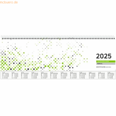 Zettler Tischquerkalender Perfo XL Grün 36,2x13,6cm 1 Woche/2 Seiten 2