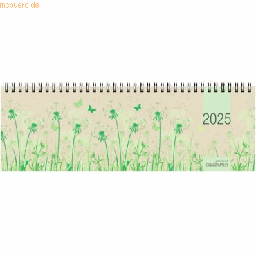 4006928024704 - Schreibtischquerkalender 159-0640 Gras 1 Woche   2 Seiten 32x105cm 2025 4006928024704 Zettler