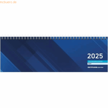 Zettler Tischquerkalender 176 32x10,5cm 1 Woche/2 Seiten blau 2025