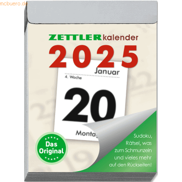 Zettler Tagesabreißkalender 302 M 5,4x7,2cm 2025