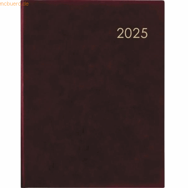 Zettler Wochenbuch 728 21x26,5cm 1 Woche/2 Seiten Leder bordeaux 2025