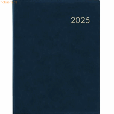 4006928025008 - Wochenbuch 728 21x265cm 1 Woche 2 Seiten Leder blau 2025