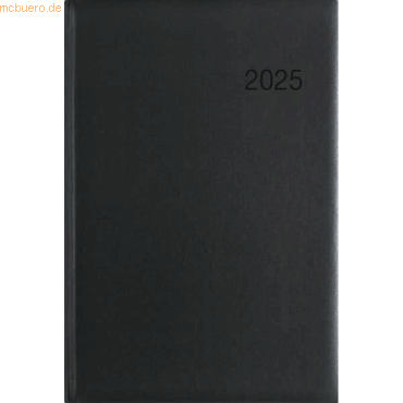 4006928025053 - Buchkalender 766-0020 schwarz 1 Woche   2 Seiten 146x21cm (A5) 2025 4006928025053 Zettler