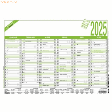 4006928025343 - ZETTLER Arbeitstagekalender 907-0700 A4 quer 6M1S 400692802534