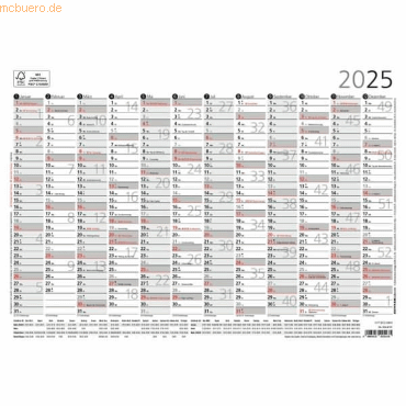 4006928025435 - Jahresübersicht 934 A4 297x21cm 12 Monate 2025