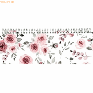 4006928025862 - Tischquerkalender 114 Style 297x105cm 1 Woche 2 Seiten Rosen