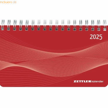 Zettler Mini-Querkalender 579 15,6x9,0cm 1 Woche/2 Seiten rot 2025