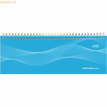 Zettler Tischquerkalender 118 29,7x10,5cm 1 Woche/2 Seiten blau 2025