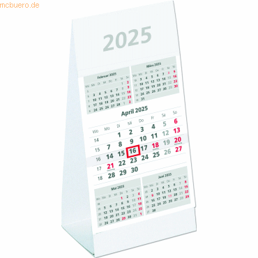 4006928026272 - Fünfmonats-Aufstellkalender 982 105x21cm 2025