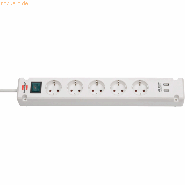 4007123656752 - Brennenstuhl Bremounta - Steckdosenleiste - AusgangsanschlÃ¼sse 5 (2 x USB 5 x Strom Typ F) - 3 m Schnur - weiÃ